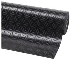 Рулонное противоскользящее резиновое покрытие Политех Чеккер - черный, Черный, 790*150