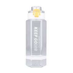 Бутылка для воды на 760 мл фляга прозрачная для напитков с дозатором и ремешком Белый