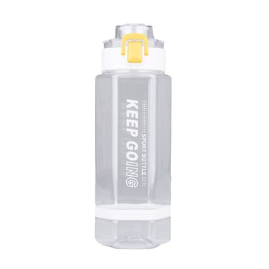 Бутылка для воды на 760 мл фляга прозрачная для напитков с дозатором и ремешком Белый