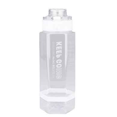 Пляшка для води на 760 мл фляга прозора для напоїв з дозатором та ремінцем Білий