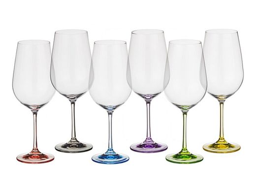 Набір бокалів для вина Bohemia Viola Rainbow 40729 550 D4641 - 550 мл, 6 шт