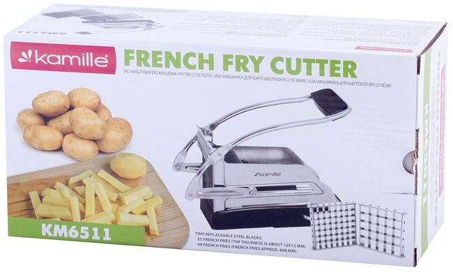Машинка для нарізки картоплі фрі соломками зі змінними насадками Kamille KM-6511