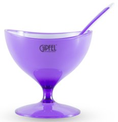 Креманка с ложкой с двойными стенками GIPFEL LUMINO - 10 х 10 см, Фиолетовый