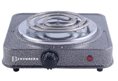 Электрическая плита однокомфорочная спиральная Edenberg EB-62151, Серый