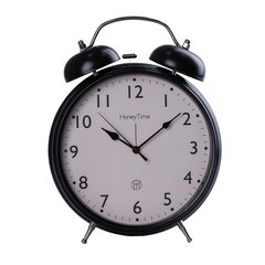 Годинник будильник на батарейці АА настільний годинник з будильником 20,5 см Чорний