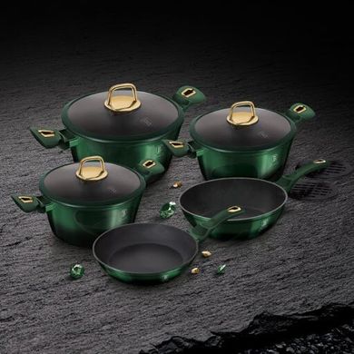 Набір каструль зі сковорідками Berlinger Haus Emerald Collection BH 6065 - 10 предметів