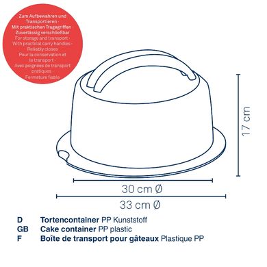 Переноска для торта высокая круглая с ручками и крышкой Kela Deli 12173 - Германия