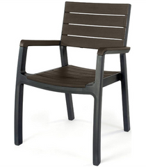 Стул Keter Harmony armchair - серый с коричневым (7290106925748), Коричневый