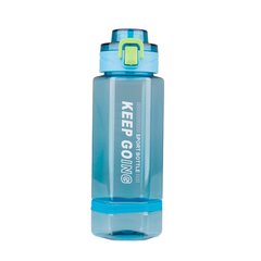 Пляшка для води на 760 мл фляга прозора для напоїв з дозатором та ремінцем Синій