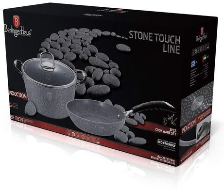 Набор посуды Berlinger Haus Granit Stone Touch Line GREY BH-1183N - 3 предмета