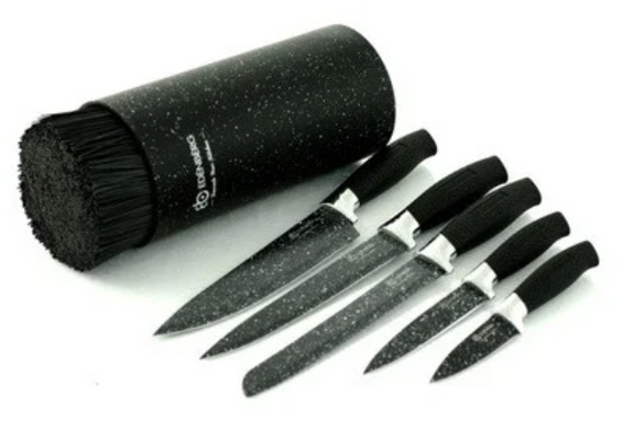 Набор ножей с колодой Edenberg EB-5103B - 7 пр/черные