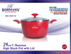 Кастрюля с мраморным покрытием Bohmann BH 7357-13 red - 4.3 л, 24 см