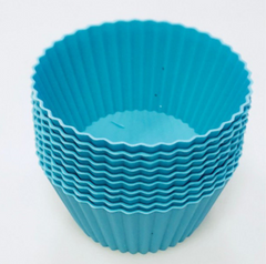 Силиконовая форма для кексов Con Brio CB-674 - голубая, 6,8х3,4 см, Голубой