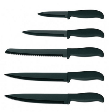 Набор ножей с наполнителем браш Kela Acida 11287 - 6 пр/Германия/черная подставка