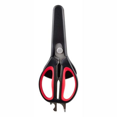 Ножиці кухонні у футлярі з нержавіючої сталі Bergner Bbq (BG-40750-MT) - 25 см, чорний з червоним