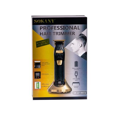Машинка для стрижки волос аккумуляторная LED дисплей, мощный триммер для стрижки Sokany SK-LF-9972