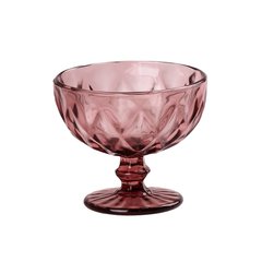 Креманка для мороженого фигурная граненая из толстого стекла набор 6 шт Розовый