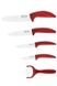 Набір керамічних ножів на прозорій підставці Edenberg EB-7751R- 6пр/червоний