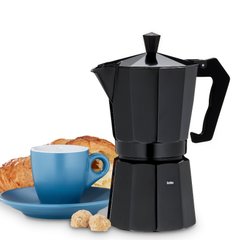 Кофеварка гейзерна Espresso/Moka KELA Italia, 300 мл, 6 чашок (10554) чорний