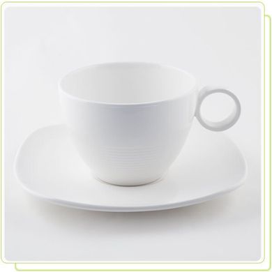 Чашка с блюдцем Maestro "White Linen" MR10001-05/06 - 200 мл