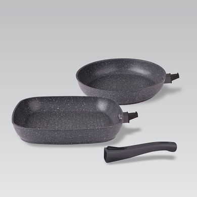 Набор сковородок со съемными ручками Granit Maestro MR-4800: сковорода гриль 26см + сковорода 24см