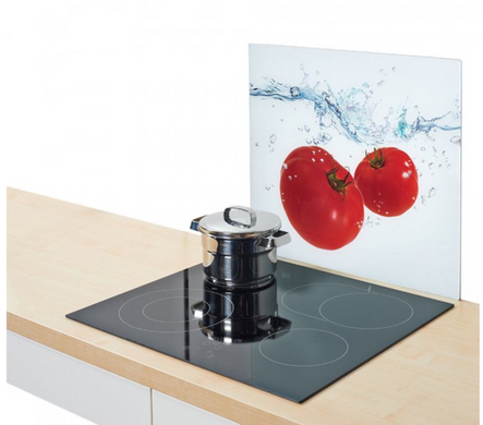 Стеклянная доска для нарезки - защита от брызг на плиту Zeller Tomato Splash - 30x52см