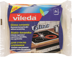 Губка кухонная для стеклокерамических плит Vileda Glitzi Ceran 127930 (2шт)