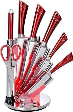 Набір ножів з сокирою Royalty Line RL-804 - 8 пр, червоні, Металік