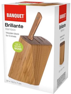 Подставка бамбуковая для ножей Banquet Brillante 25105105 - для 5-ти ножей