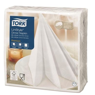 Салфетки для сервировки Tork LinStyle Premium 478711 - 39x39см, 1-сл/50шт, белые