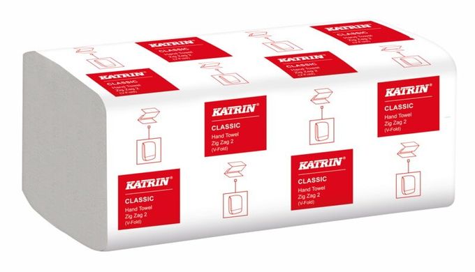Рушники ZZ-складання білі KATRIN Classic 35298 - 2 шари, 200 листів