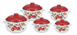 Набор эмалированной посуды Edenberg EB-1873 - 5 кастрюль | красный рисунок