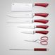 Набор ножей с топориком Royalty Line RL-804 - 8 пр, красные, Металлик