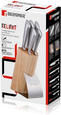 Набір кухонних ножів з підставкою Bergner Reliant (BG-4205-MM) - 6 предметів