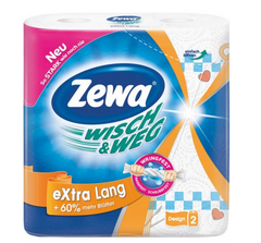 Бумажные полотенца Zewa Wisch & Weg Design Extra Lang 2 рулона (7322540833270)