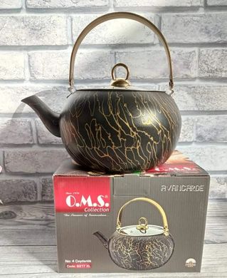 Чайник с антипригарным покрытием OMS 8217-XL - 3 л, черный с золотистым