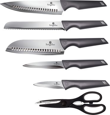 Набор ножей с подставкой Berlinger Haus Metallic Line Carbon Pro Edition BH-2792 - 7 предметов