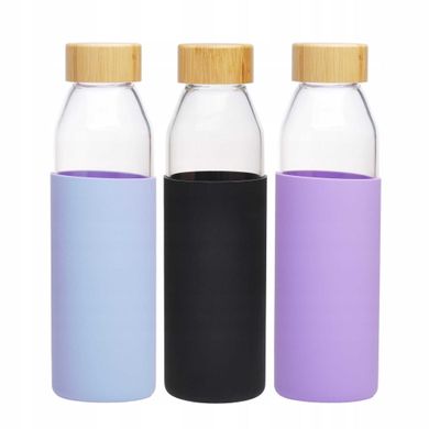 Бутылка для воды стеклянная в силиконовом чехле Kamille KM-9022 - 500 мл