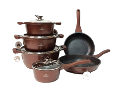 Набор кастрюль со сковородками Bohmann BH 60-11 - 11 предметов, коричневые