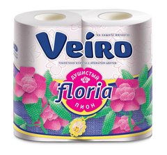 Туалетний папір Veiro Floria, з ароматом піону, 2-сл.