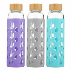 Бутылка для воды стеклянная в силиконовом чехле Kamille KM-9023 - 550 мл
