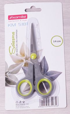 Ножиці універсальні з нержавіючої сталі із пластиковими ручками Kamille KM-5181 14см