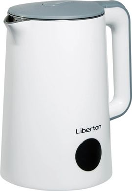 Современный белый элегентный электрочайник LIBERTON LEK-6822 - 1.8 л, 1800 Вт