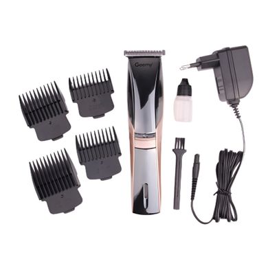 Машинка для стрижки профессиональная аккумуляторная для волос и бороды с USB и насадками Geemy GM-6010
