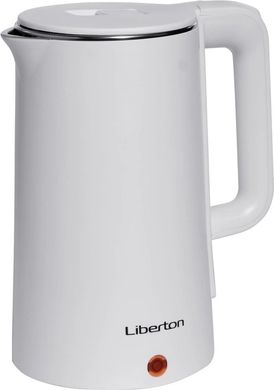 Недорогой белый электрочайник LIBERTON LEK-6824 - 1.8 л, 1500 Вт