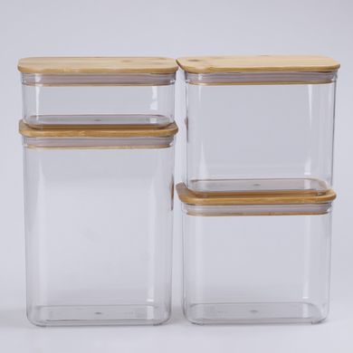 Банки для сыпучих продуктов набор из 4 шт стеклянные емкости для хранения с крышкой