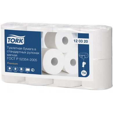 Туалетная бумага мягкая в стандартных рулонах Tork 120320 - 8шт/3 слоя