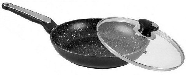 Сковорода з кришкою Frico FRU-053 - 24 см, Чорний