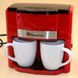 Кофеварка с двумя чашами Domotec MS-0705, красная