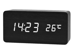 Настольные часы с будильником, термометром VST-862-6 - белая подсветка